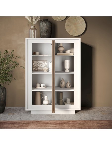 Madia 2 ante alta Bianco opaco/Mercure