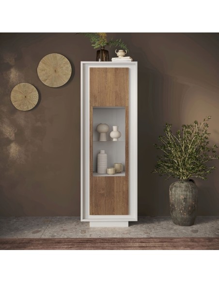 Vetrina 1 anta Bianco opaco/Mercure