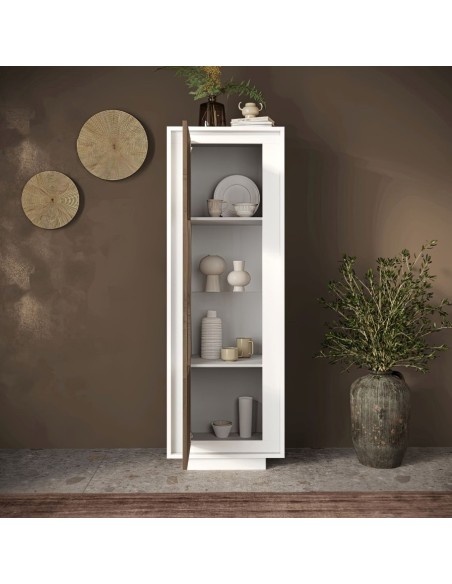 Vetrina 1 anta Bianco opaco/Mercure