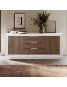 Madia 2 ante - 3 cassetti Bianco opaco/Mercure