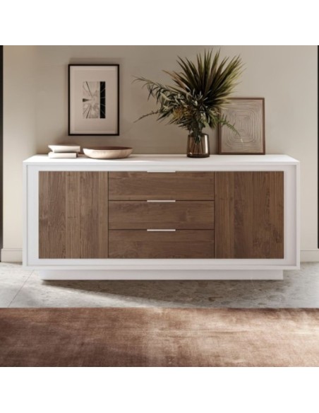 Madia 2 ante - 3 cassetti Bianco opaco/Mercure