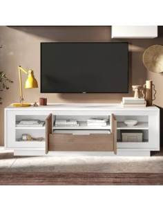 Porta TV 2 ante - 1 cassetto Bianco opaco/Mercure 2