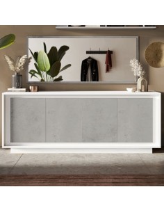 Madia 4 ante Bianco opaco/Cemento