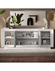 Madia 4 ante Bianco opaco/Cemento 2