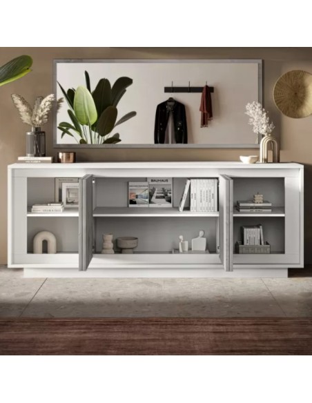 Madia 4 ante Bianco opaco/Cemento