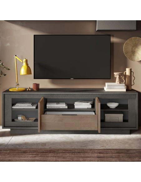 Porta TV 2ante - 1 cassetto Lava/Mercure