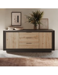 Madia 2 ante - 3 cassetti Lava/Rovere kadiz