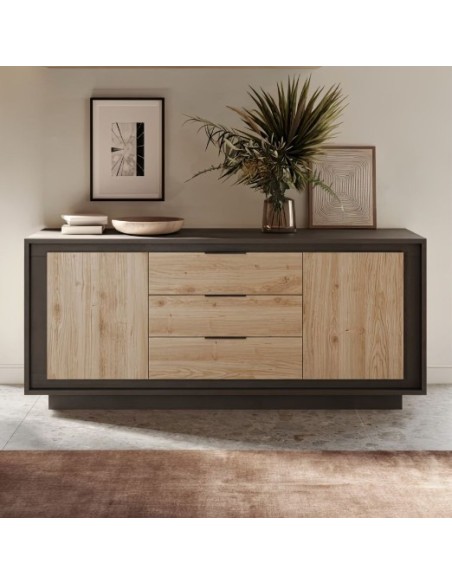 Madia 2 ante - 3 cassetti Lava/Rovere kadiz