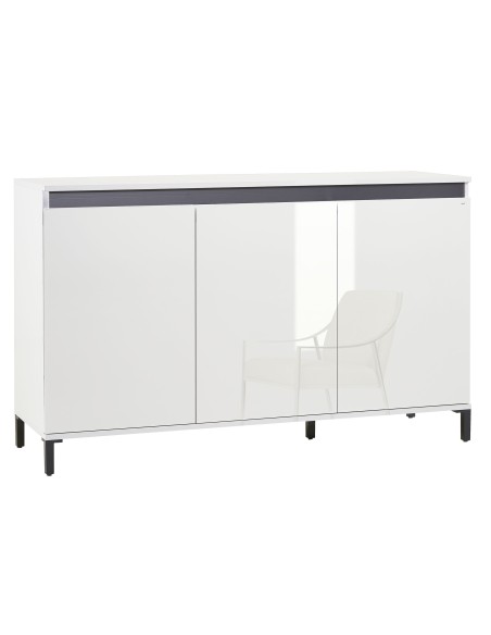 Madia 3 ante su piedini Bianco laccato