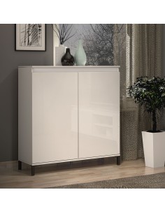 Credenza 2 ante Bianco laccato su piedini (Versione alta)