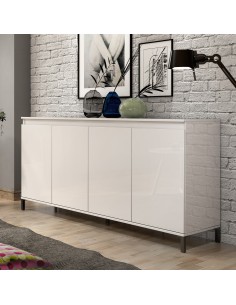 madia 4 ante su piedi bianco laccato lucido 2