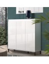 Credenza 3 ante Bianco laccato su piedini (Versione alta)
