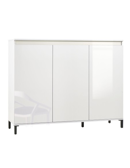 Credenza 3 ante Bianco laccato su piedini (Versione alta)
