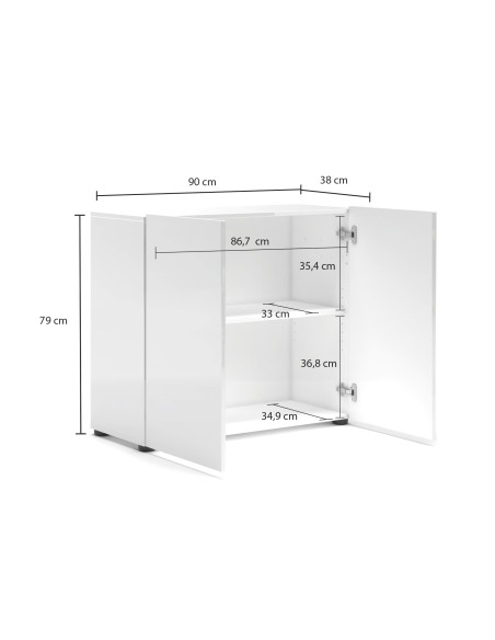 Madia 2 ante Bianco laccato