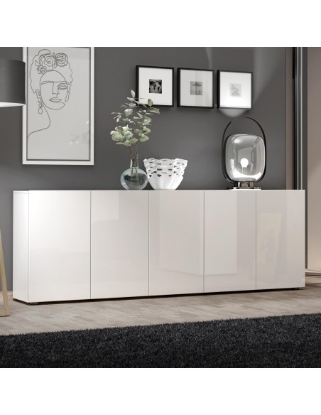 Madia 5 ante Bianco laccato cm 225