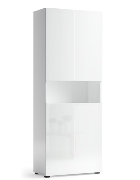 Colonna bagno 4 ante - 1 vano Bianco laccato lucido
