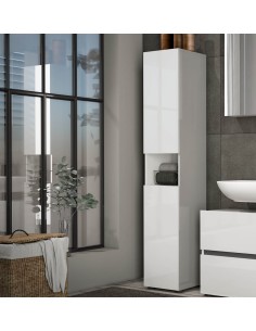 Colonna bagno 2 ante - 1 vano Bianco laccato lucido