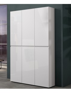 Armadio multiuso/scarpiera Maxi 6 ante 10 + 10 ripiani Bianco laccato lucido