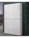 Armadio multiuso/scarpiera Maxi 6 ante 10 + 10 ripiani Bianco laccato lucido