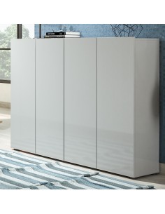 Scarpiera 4 ante 5 + 5 ripiani Grigio laccato lucido