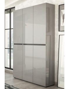 Armadio multiuso/scarpiera Maxi 6 ante 10 + 10 ripiani Grigio laccato lucido 2