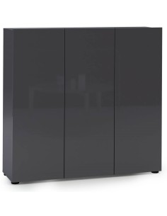 Scarpiera 3 ante 5 + 5 ripiani Antracite laccato lucido 2