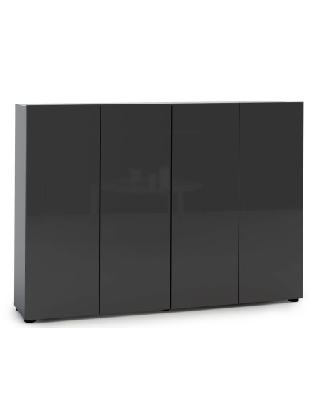 Scarpiera 4 ante 5 + 5 ripiani Antracite laccato lucido