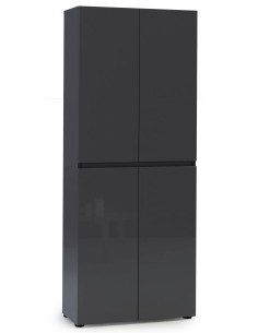 Armadio multiuso/scarpiera 4 ante 10 ripiani Antracite laccato lucido 2