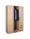 Armadio guardaroba 3 ante - 2 cassetti Rovere artisan