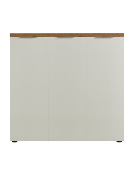 Scarpiera ingresso 3 ante Bianco laccato/Rovere castagno