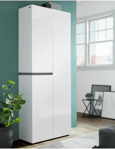 Armadio Multiuso scarpiera 3 ante Bianco laccato/Ossido