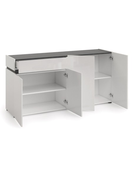 Madia 4 ante - 1 cassetto Bianco laccato/Ossido