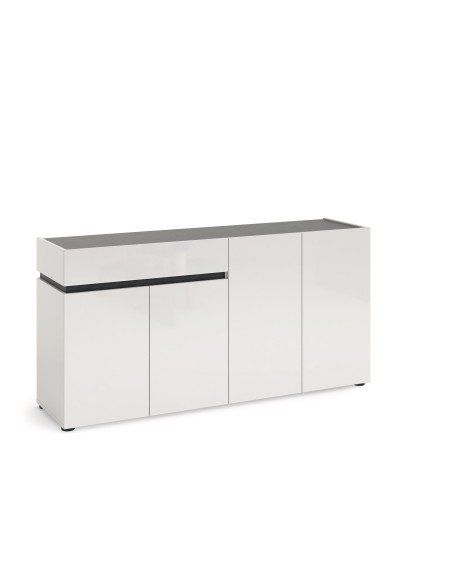 Madia 4 ante - 1 cassetto Bianco laccato/Ossido