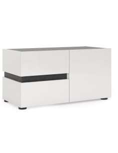 Panca ingresso 2 cassetti - 1 anta Bianco laccato/Ossido 2