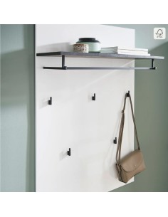 Pannello appendiabiti Bianco laccato/Ossido