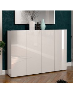 Scarpiera 4 ante 5 + 5 ripiani Bianco laccato lucido