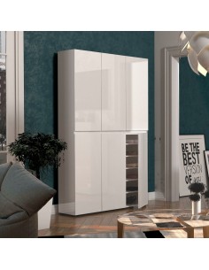 Armadio multiuso/scarpiera Maxi 6 ante 10 + 10 ripiani Bianco laccato lucido 2