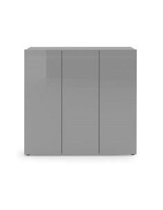 Scarpiera 3 ante 5 + 5 ripiani Grigio laccato lucido 2