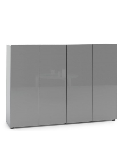 Scarpiera 4 ante 5 + 5 ripiani Grigio laccato lucido