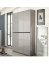 Armadio multiuso/scarpiera Maxi 6 ante 10 + 10 ripiani Grigio laccato lucido