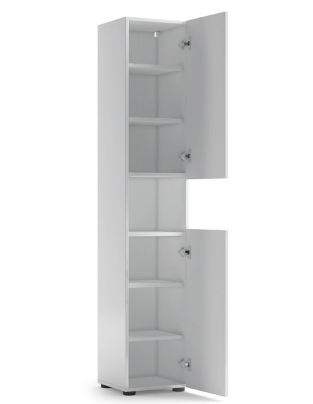 Colonna bagno 2 ante - 1 vano Bianco laccato lucido