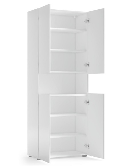 Colonna bagno 4 ante - 1 vano Bianco laccato lucido