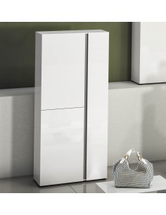 armadio multiuso scarpiera bianco laccato lucido antracite alto 2
