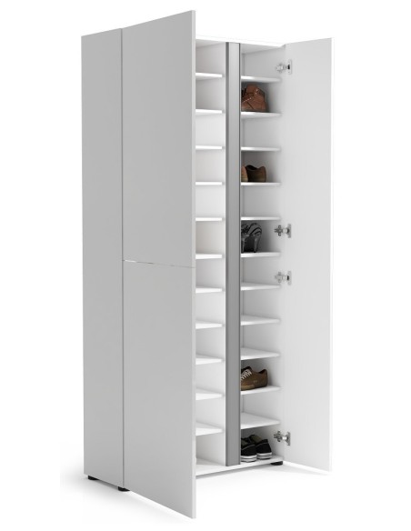 Scarpiera/Mobile multiuso 3 ante Bianco laccato/Antracite