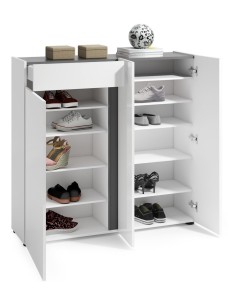 scarpiera mobile ingresso 3 ante 1 cassetto bianco lucido antracite atrium 2