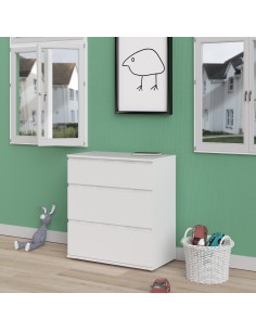 Cassettiera 3 cassetti bianco