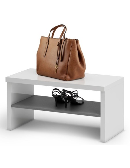 Panca da ingresso Bianco laccato/Antracite