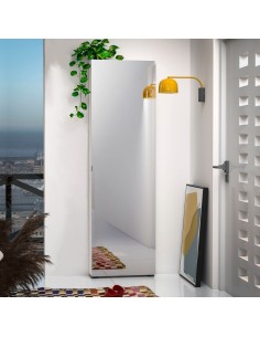 Scarpiera 1 anta specchio Bianco laccato cm 60