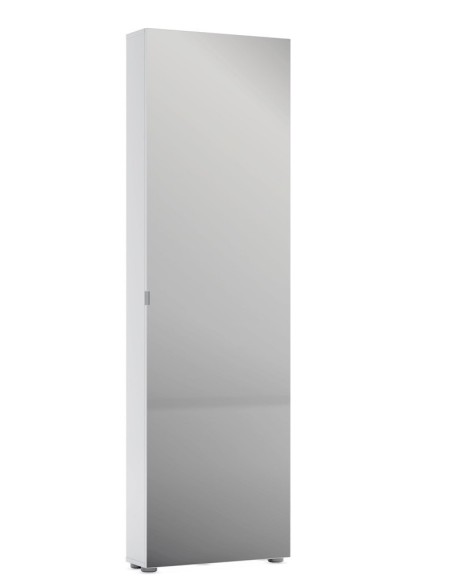 Scarpiera 1 anta specchio Bianco laccato cm 60
