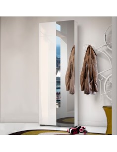 Scarpiera 2 ante (1 specchio)  Bianco laccato